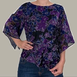 Alex Evenings | Petite Floral Blouse | Size MP